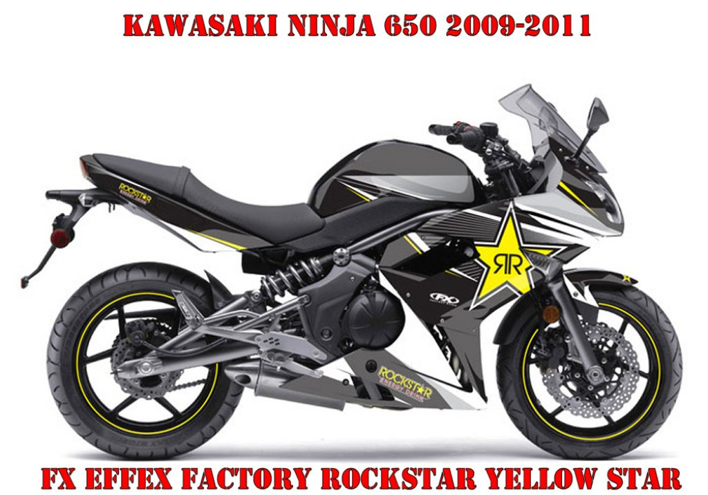 Rockstar Yellow Star für Kawasaki Ninja 650 2009-2011